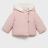 Anorak avec capuche effet peau lainée