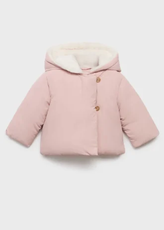 Anorak avec capuche effet peau lainée