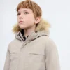 Anorak avec capuche effet peau lainée