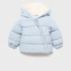 Anorak avec capuche effet peau lainée