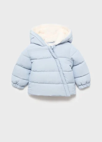 Anorak avec capuche effet peau lainée