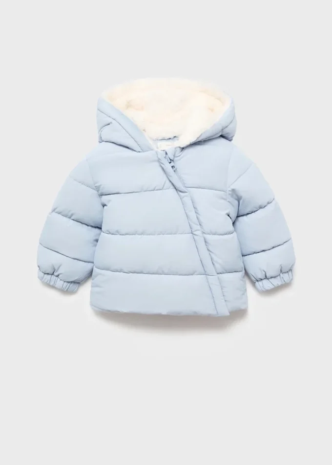 Anorak avec capuche effet peau lainée
