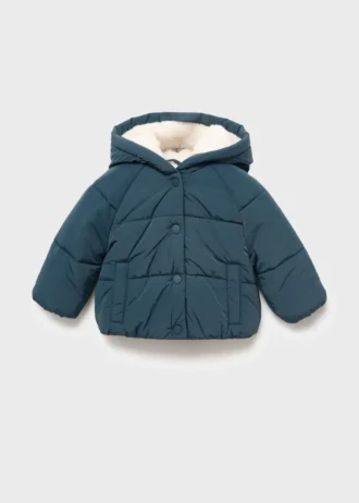 Anorak avec capuche effet peau lainée