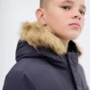 Anorak avec capuche effet peau lainée Anorak avec capuche effet peau lainée