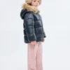 Anorak avec capuche effet peau lainée