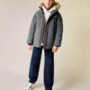 Anorak avec capuche effet peau lainée