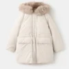 Anorak avec capuche effet peau lainée