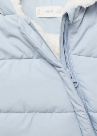 Anorak avec capuche effet peau lainée