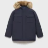 Anorak avec capuche effet peau lainée Anorak avec capuche effet peau lainée