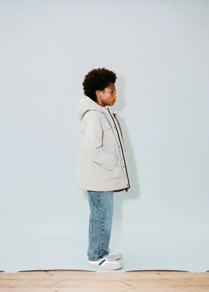 Anorak avec capuche effet peau lainée