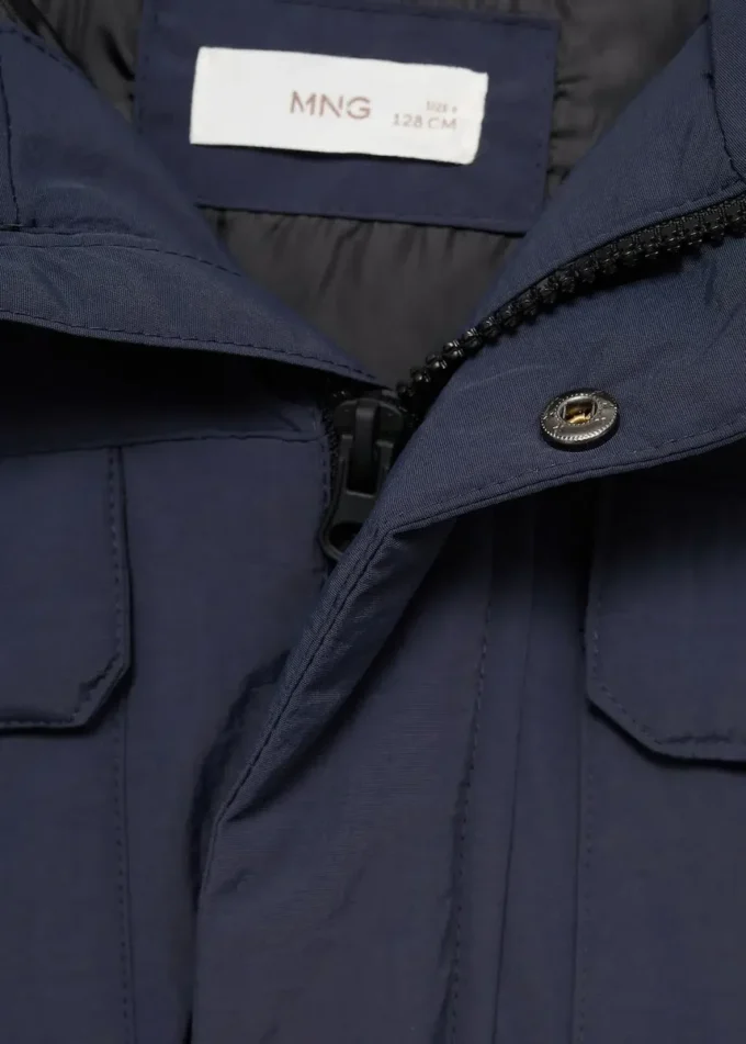 Anorak avec capuche effet peau lainée Anorak avec capuche effet peau lainée