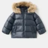 Anorak avec capuche effet peau lainée