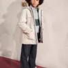 Anorak avec capuche effet peau lainée