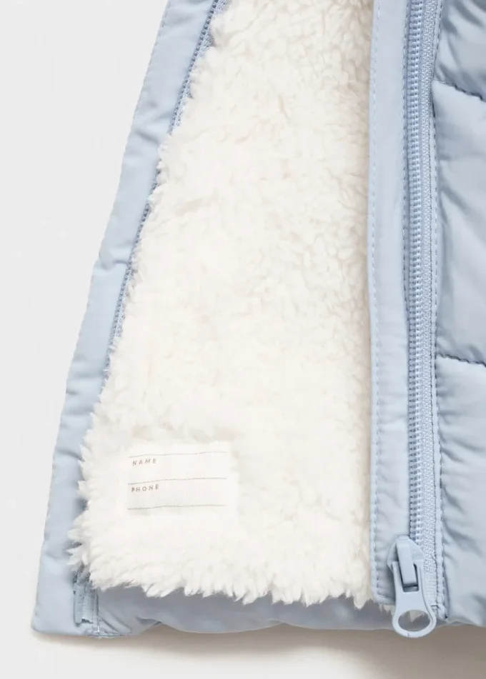 Anorak avec capuche effet peau lainée