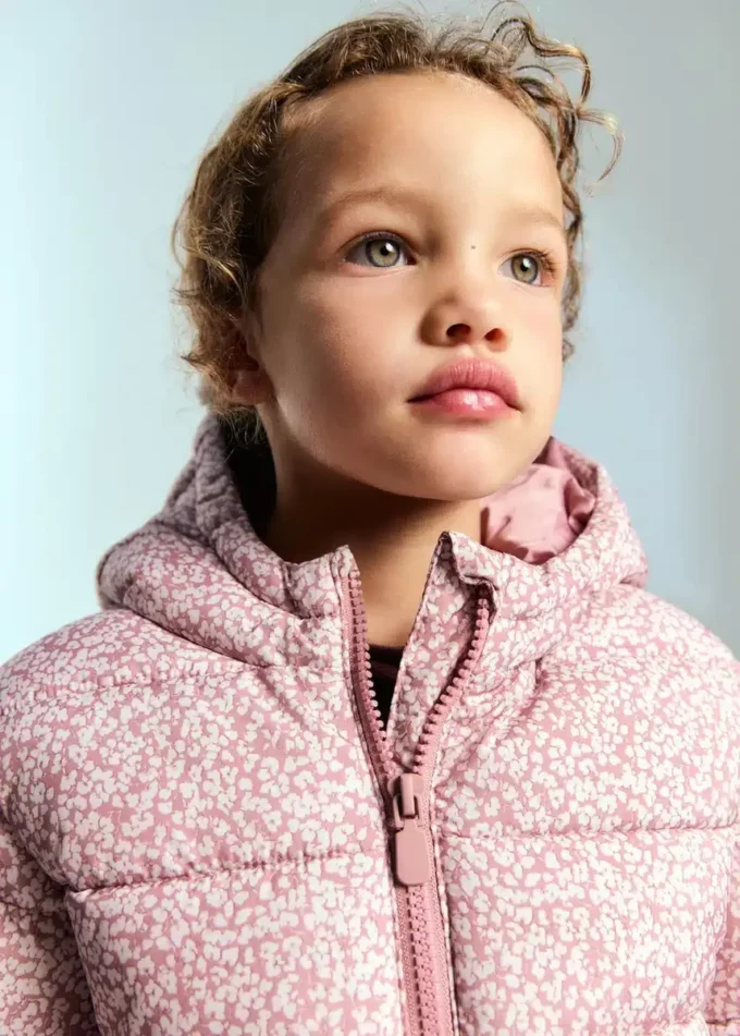 Anorak à capuche à motif floral