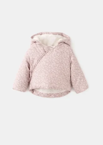 Anorak à doublure en peau lainée à motif floral