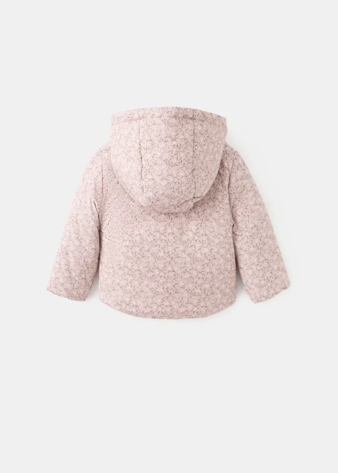 Anorak à doublure en peau lainée à motif floral