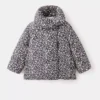 Anorak à imprimé floral effet fourrure