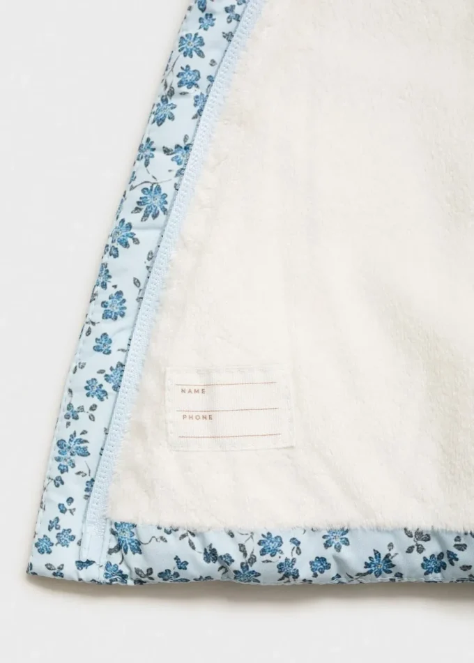 Anorak à imprimé floral effet fourrure