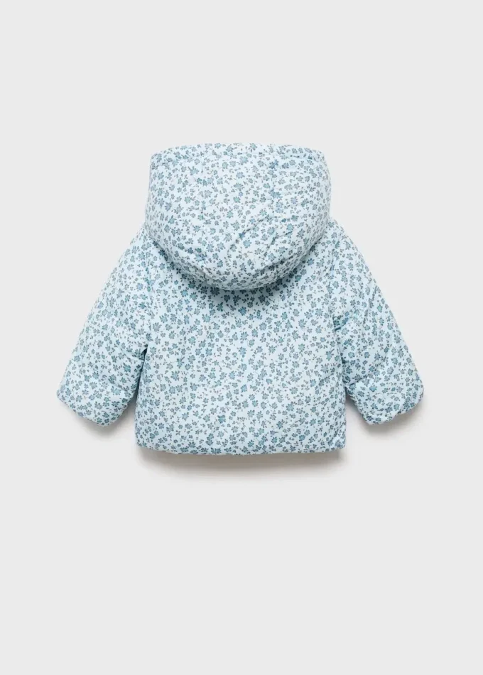 Anorak à imprimé floral effet fourrure