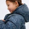 Anorak long matelassé à fleurs