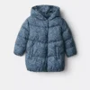 Anorak long matelassé à fleurs
