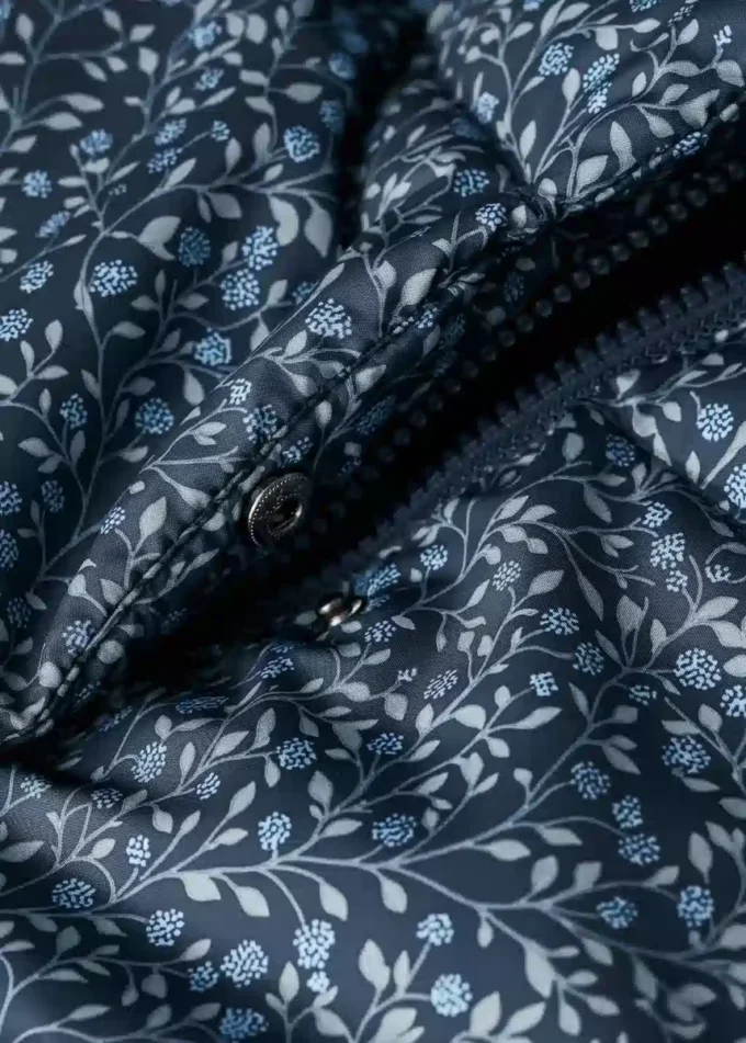 Anorak long matelassé à fleurs
