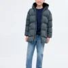 Anorak long rembourré avec capuche