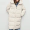 Anorak long rembourré avec capuche