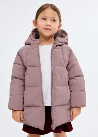 Anorak long rembourré avec capuche