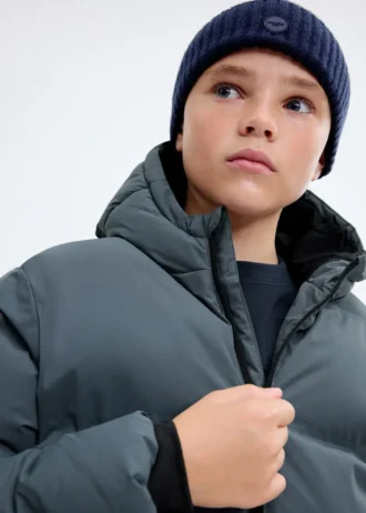 Anorak long rembourré avec capuche