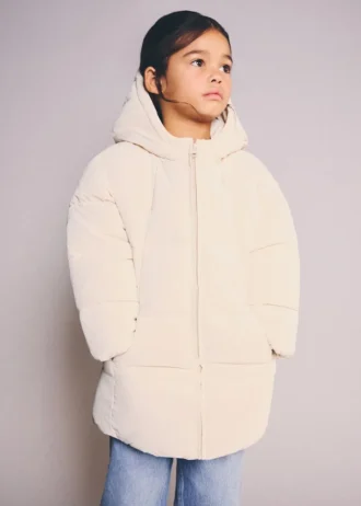 Anorak long rembourré avec capuche