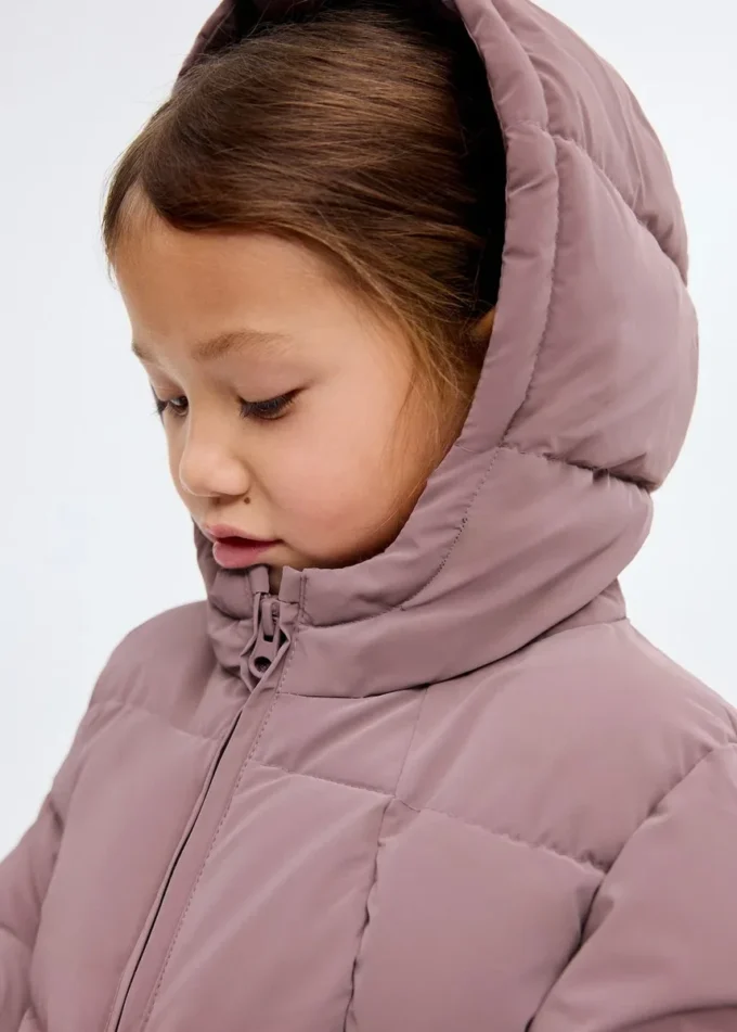 Anorak long rembourré avec capuche