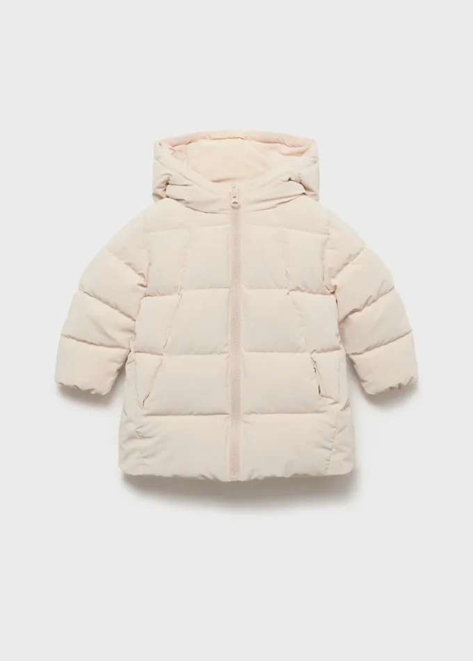 Anorak long rembourré avec capuche