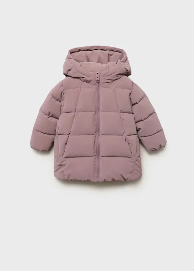 Anorak long rembourré avec capuche