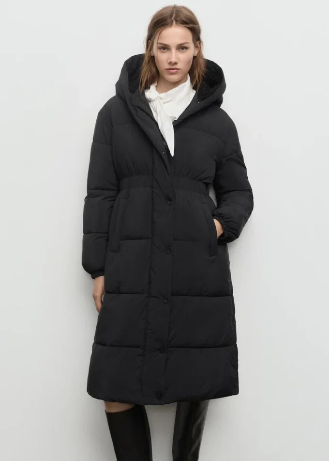 Anorak matelassé ajusté avec capuche
