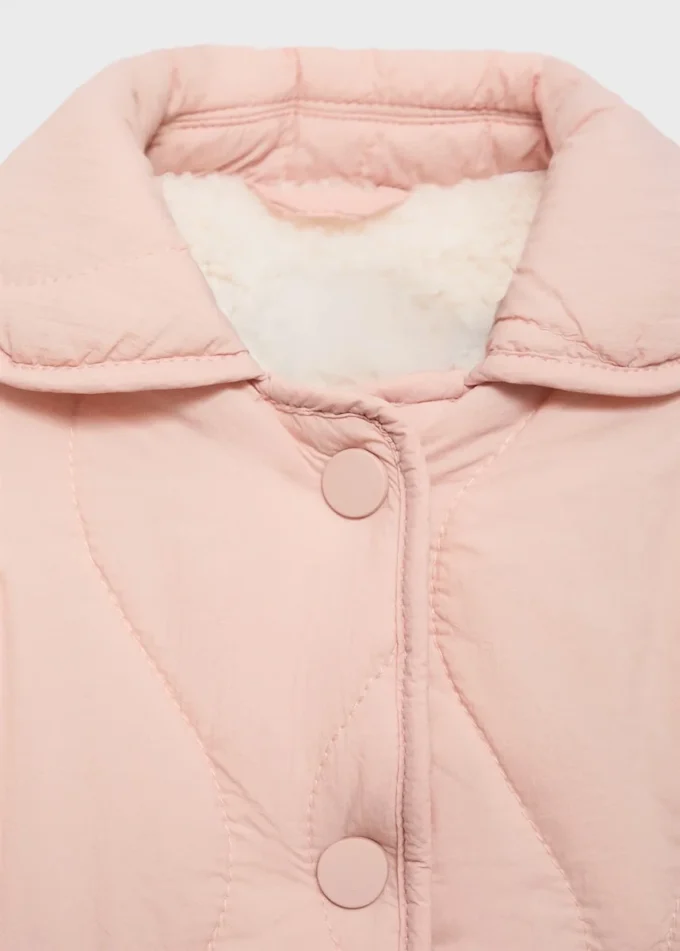 Anorak rembourré avec doublure en peau lainée