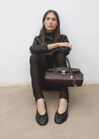 Ballerines en cuir avec nœud