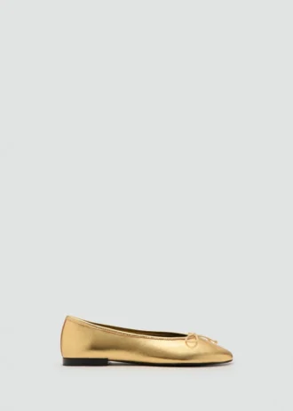 Ballerines en cuir avec nœud