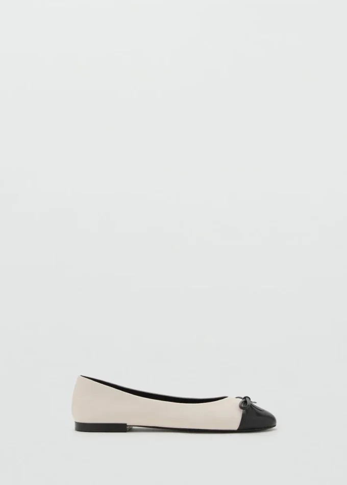 Ballerines en cuir avec nœud