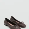 Ballerines en cuir avec nœud