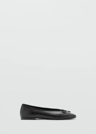 Ballerines en cuir avec nœud