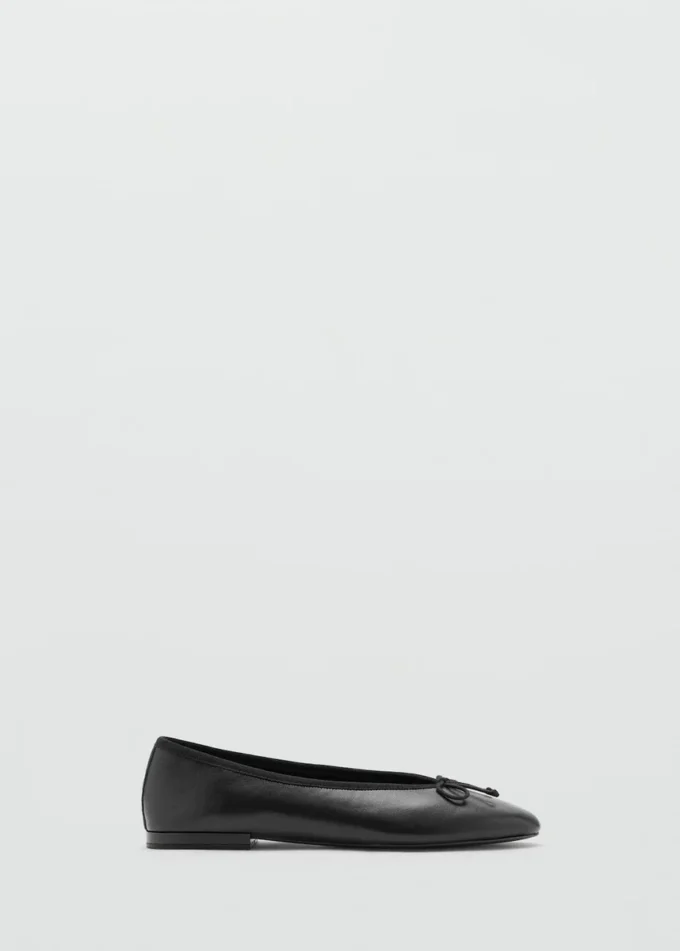 Ballerines en cuir avec nœud