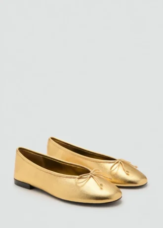 Ballerines en cuir avec nœud