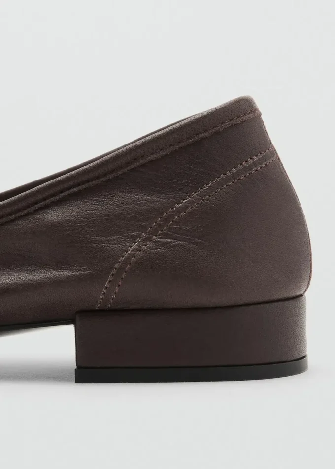 Ballerines en cuir avec nœud