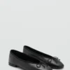 Ballerines en cuir avec nœud