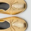 Ballerines en cuir avec nœud