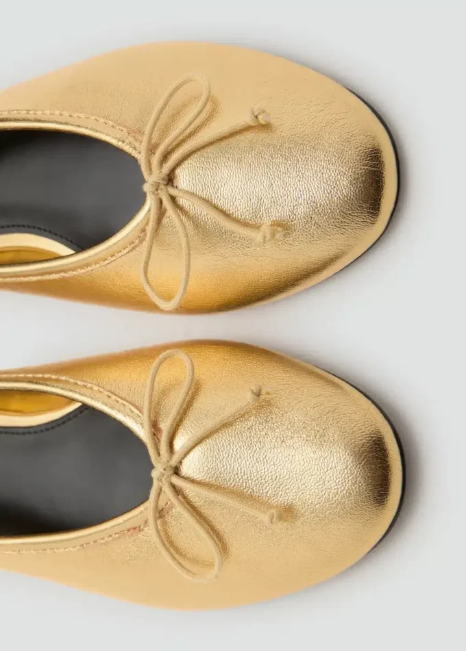 Ballerines en cuir avec nœud