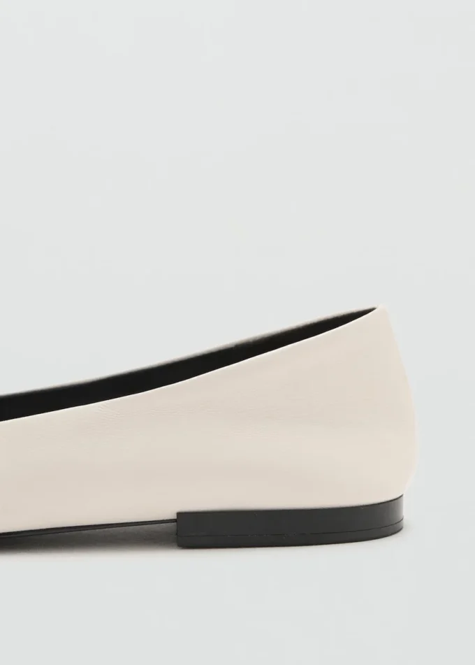 Ballerines en cuir avec nœud