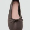 Ballerines en cuir avec nœud